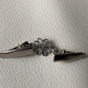 Heart cardigan or scarf or sweater clasp chain clip guard